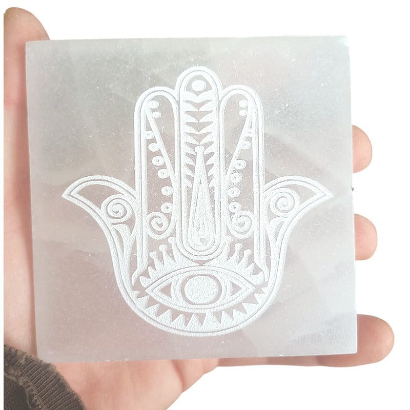 Porta Incenso in Selenite MANO DI FATIMA 10 cm