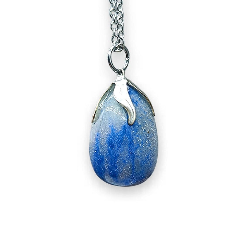 Collar colgante de piedra pulida de fluorita amarilla