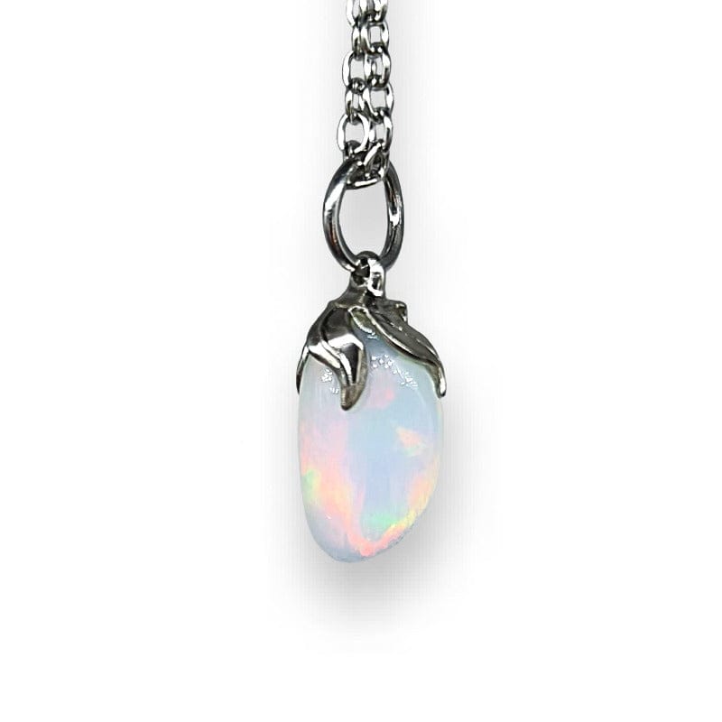 Opale Arlecchino - collana con ciondolo in pietra burattata