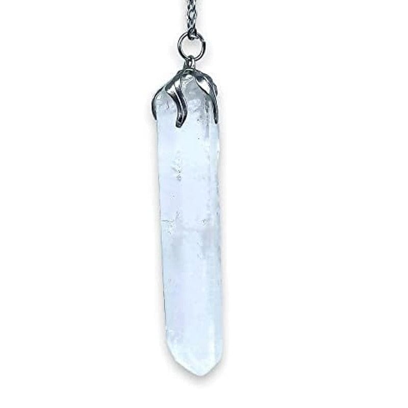 Clear Quartz Point - Pendant with Chain or Rubber