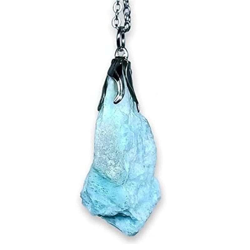 Amazonite - Raw Natural Stone Pendant with Chain or Rubber