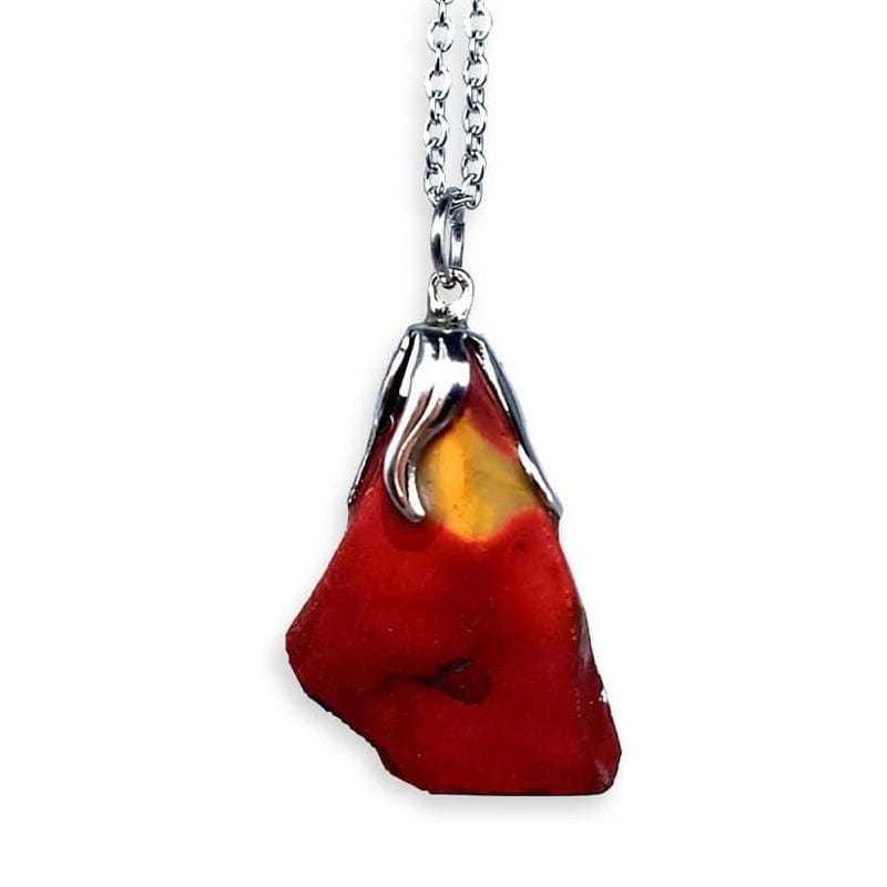 Mookaite Jasper Raw - Pendant with Chain or Rubber