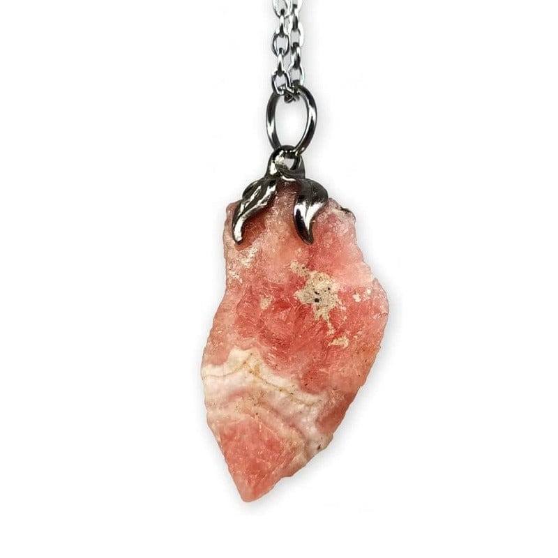 Rodocrosite grezza - Ciondolo con catenina o caucciù