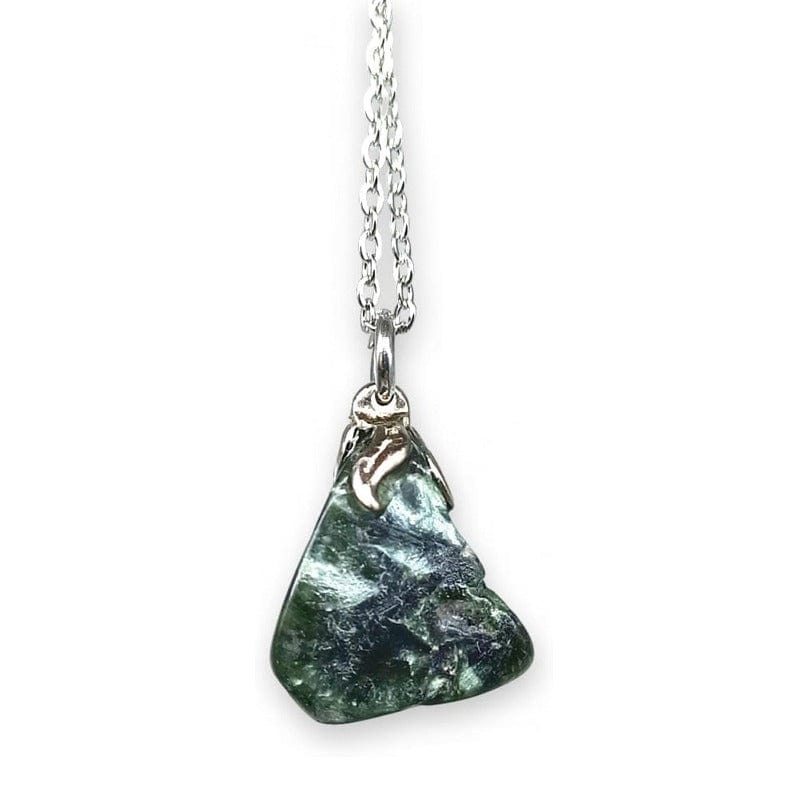 Serafinite - tumbled stone pendant necklace