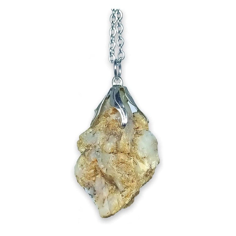 Agata dendritica - collana con ciondolo grezzo