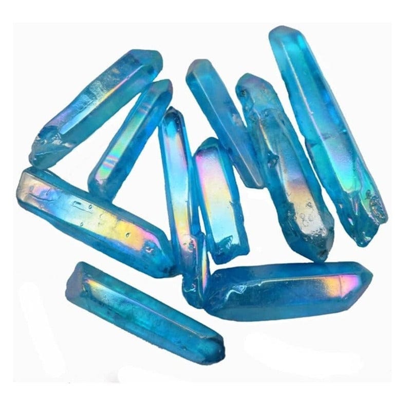 Punta de cuarzo de agua de aura azul