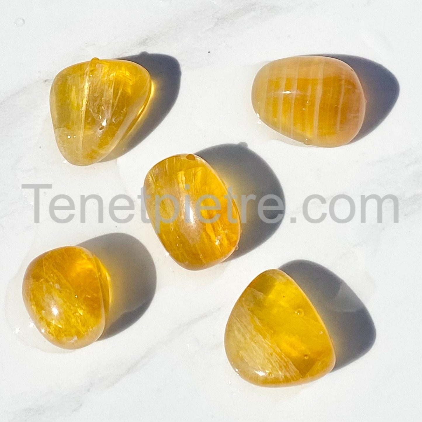 Tumbled yellow fluorite