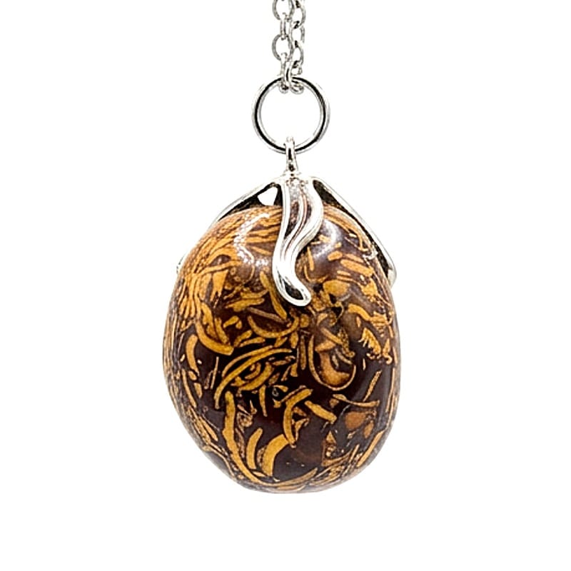 Epidote - tumbled stone pendant necklace