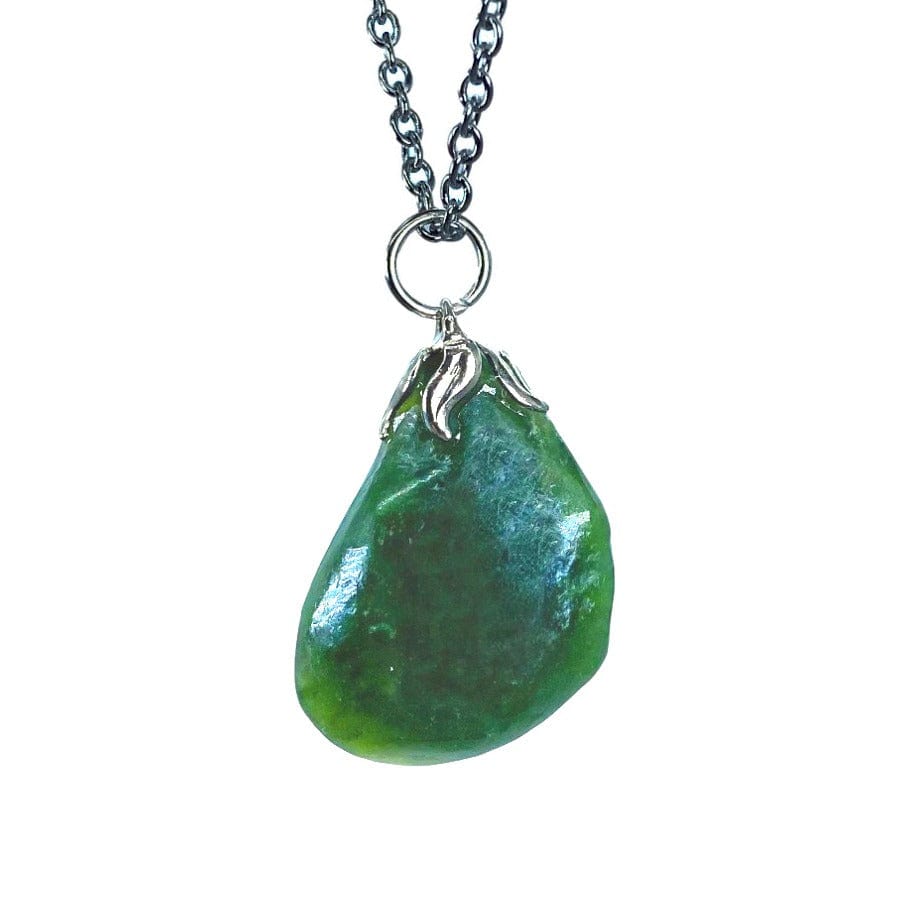 Agathe Creation Collana Con Ciondolo Pi In Giada Naturale Categoria A - Portafortuna Fatto A Mano, Lunghezza Regolabile