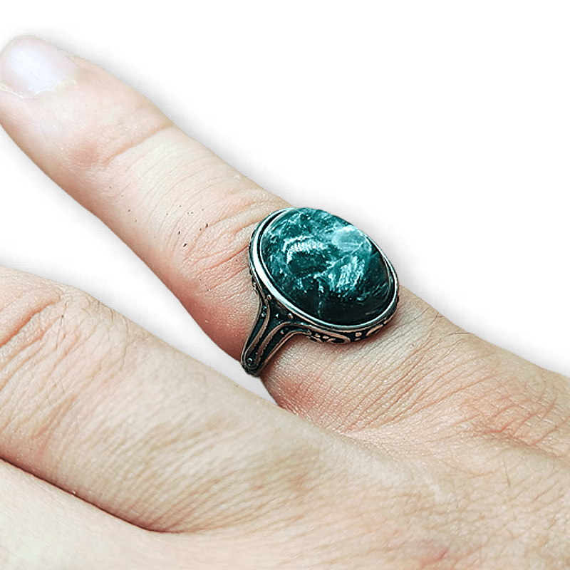 Amethyst - adjustable ring in hypoallergenic brass