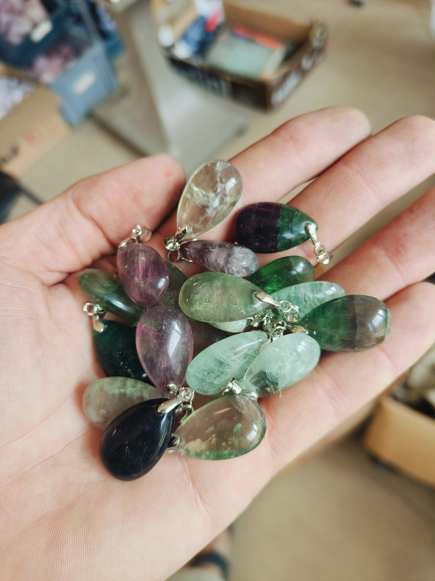 Red Jasper "drop" pendant with chain