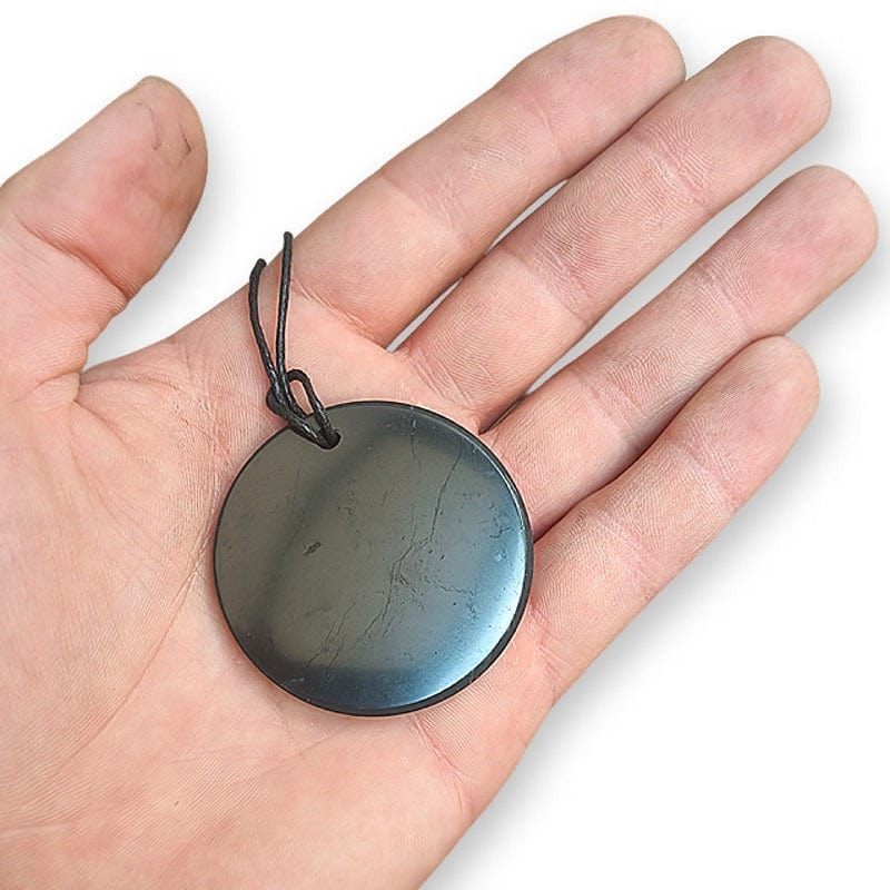 Shungite | Pendant Necklace | Disk