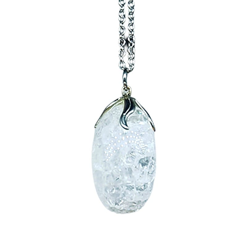 Collar con colgante de piedra pulida de epidota