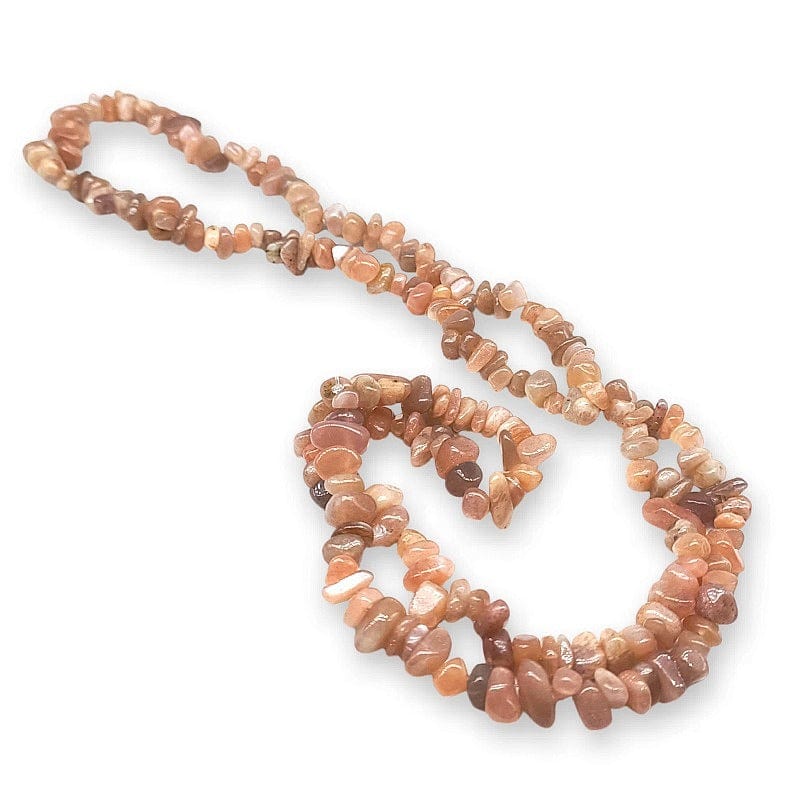 Pietra di Luna Pesca - Pietra del Sole - collana chips