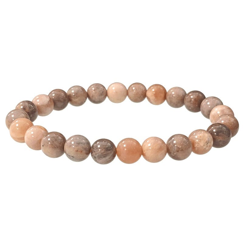Peach Moonstone - Elastic bracelet in worked spheres