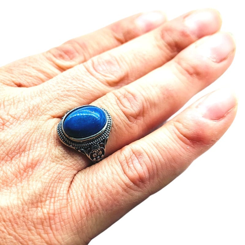 Lapislazzuli - anello regolabile in ottone anallergico