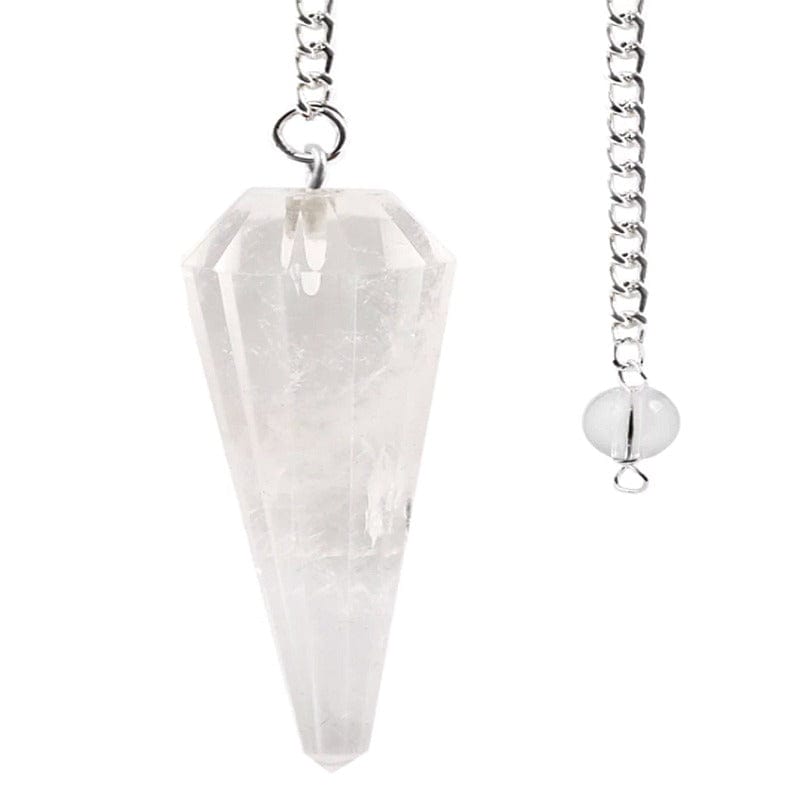 Pendolino conico per radiestesia e rabdomanzia o divinazione in Quarzo Ialino