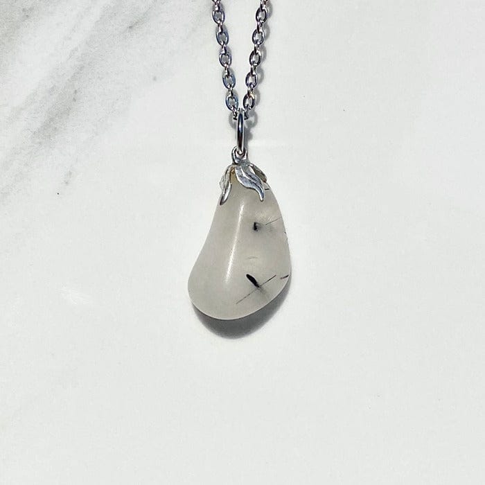 Quarzo tormalinato - collana con ciondolo