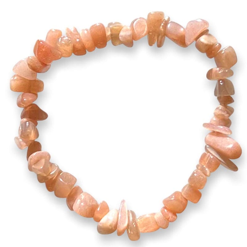 Pietra di Luna Pesca - bracciale elastico in "chips"