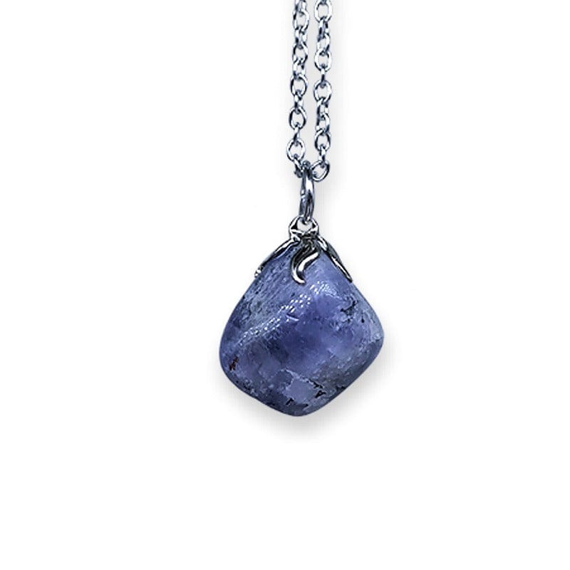 Tanzanite - collana con ciondolo in pietra burattata