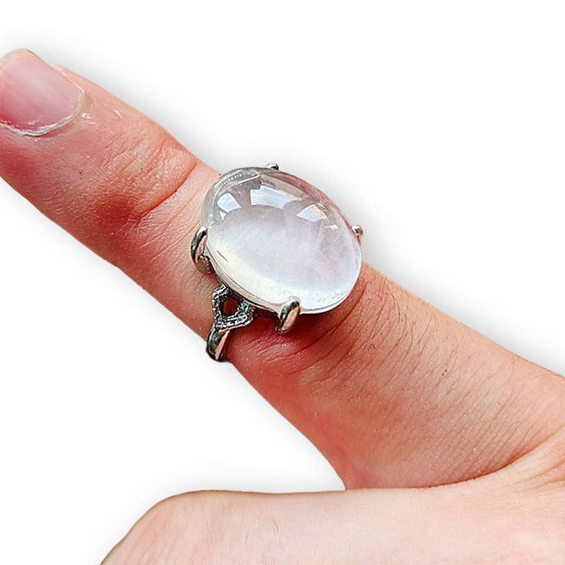 Amethyst - adjustable ring in hypoallergenic brass