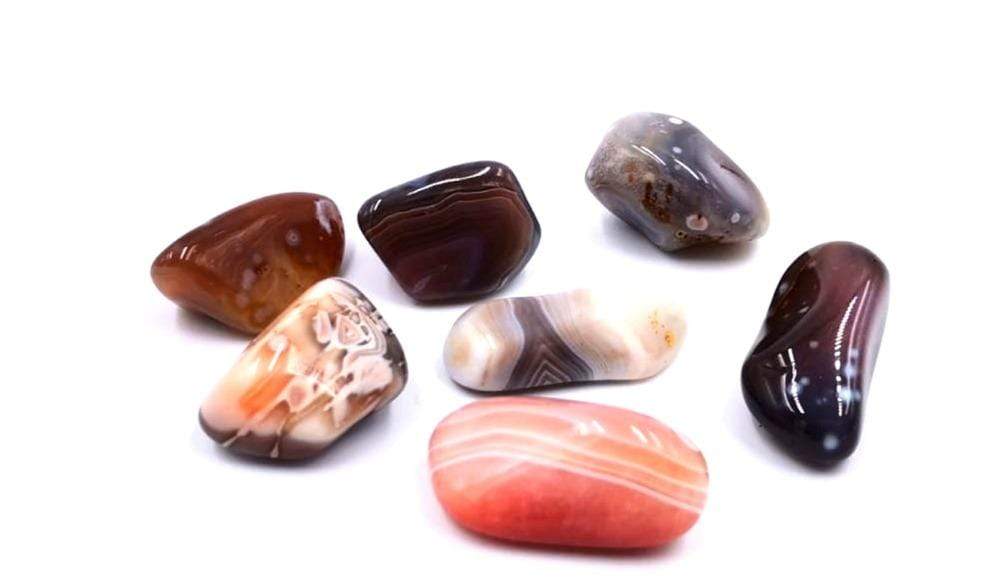 Tenetpietre 1 Agata Botswana levigata da 20-25 mm. Disponibile in confezioni da 1, 5 e 10 pietre