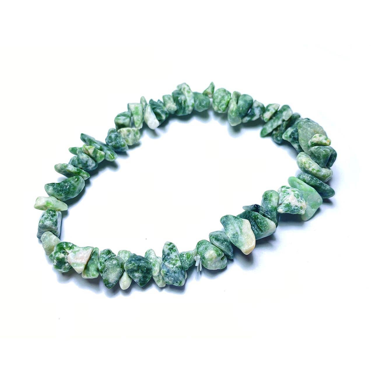 Tenetpietre Bracciali Bracciale elastico in "chips" di Agata muschiata