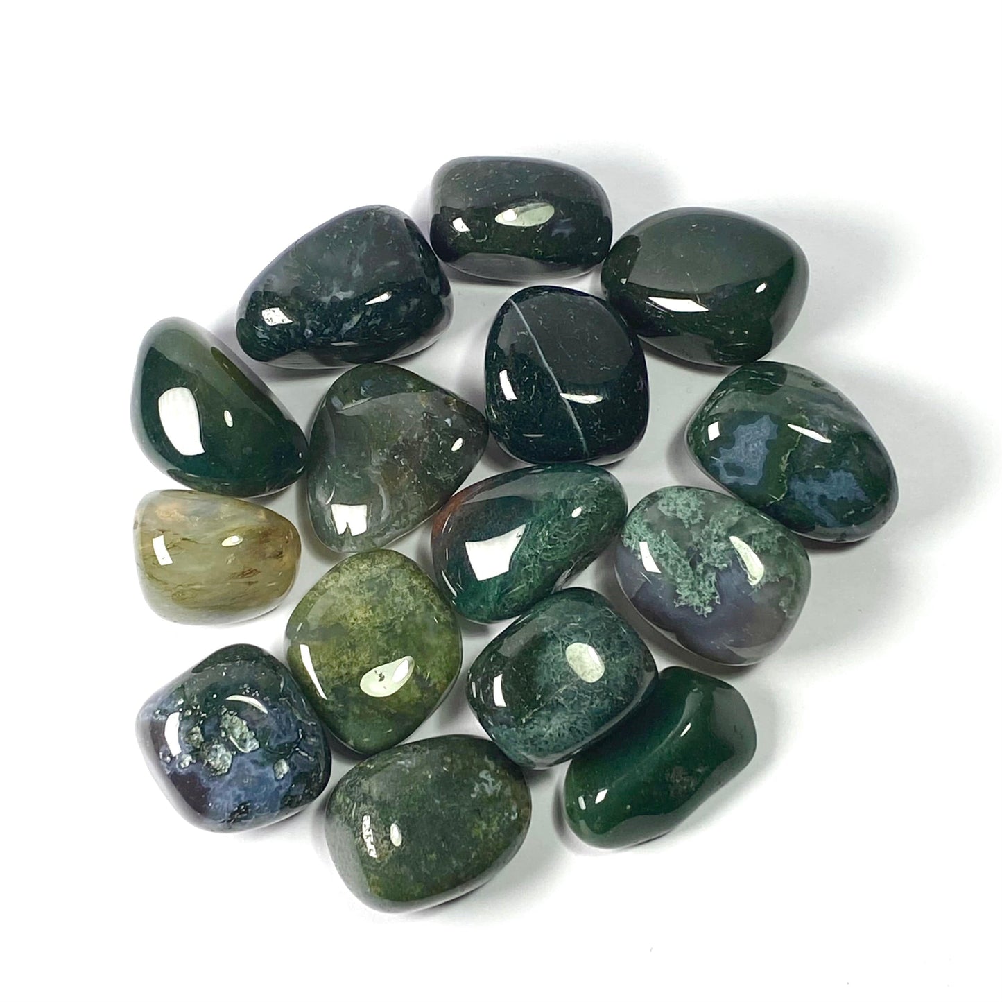 Tumbled moss agate