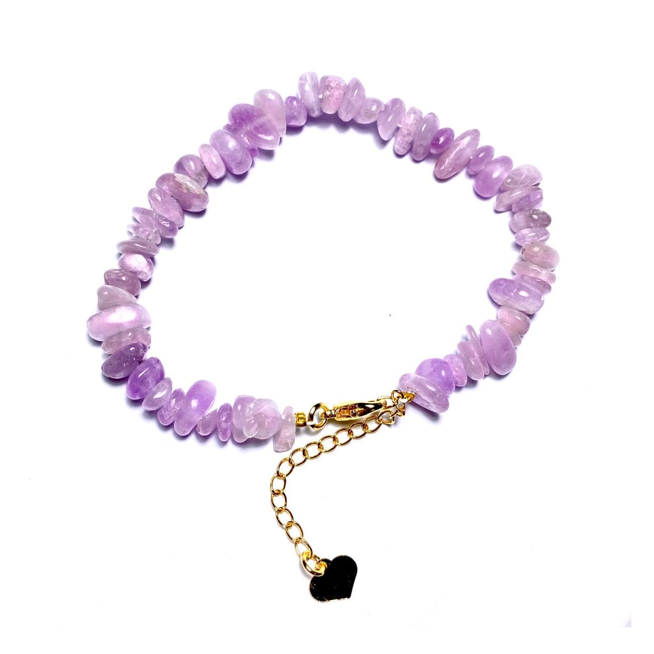 Tenetpietre Bracciali Bracciale in "chips" di Kunzite e chiusura in ottone