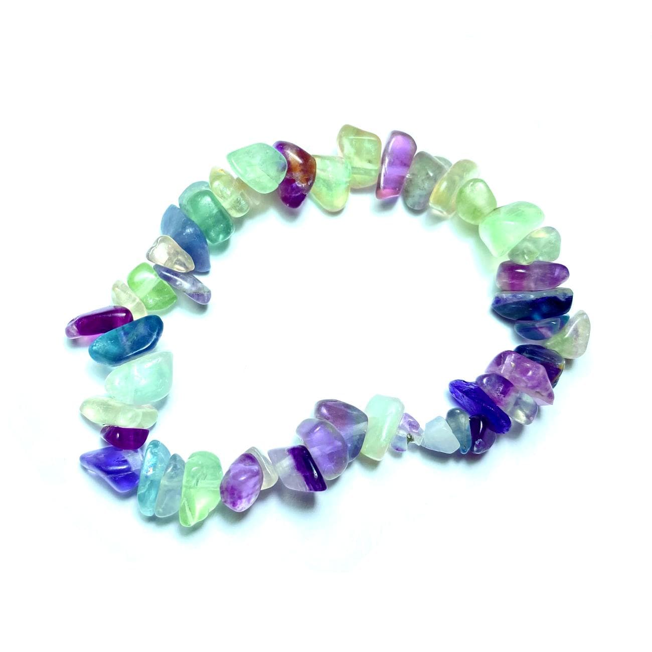 Tenetpietre Bracciali Bracciale elastico in "chips" di Fluorite arcobaleno