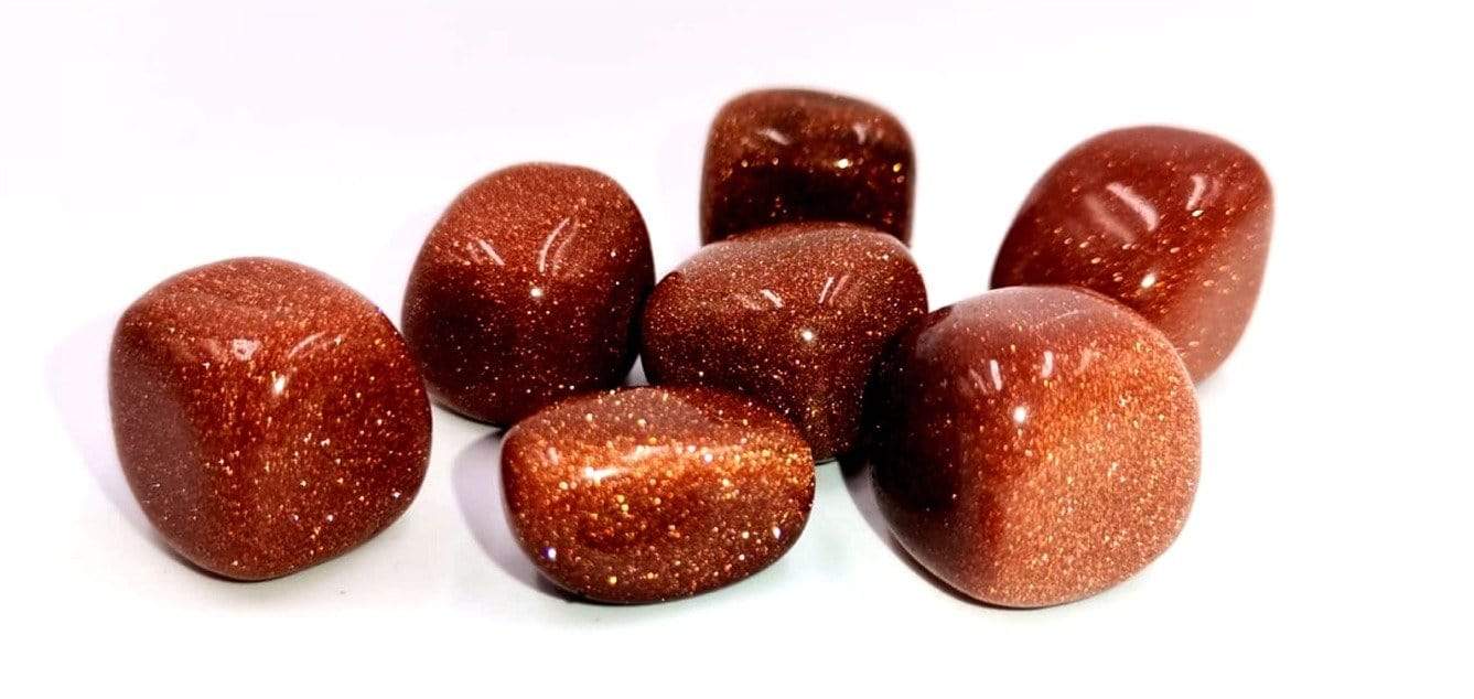 Tenetpietre Goldstone levigata da 20-25 mm. Disponibile in confezioni da 1, 5 e 10 pietre