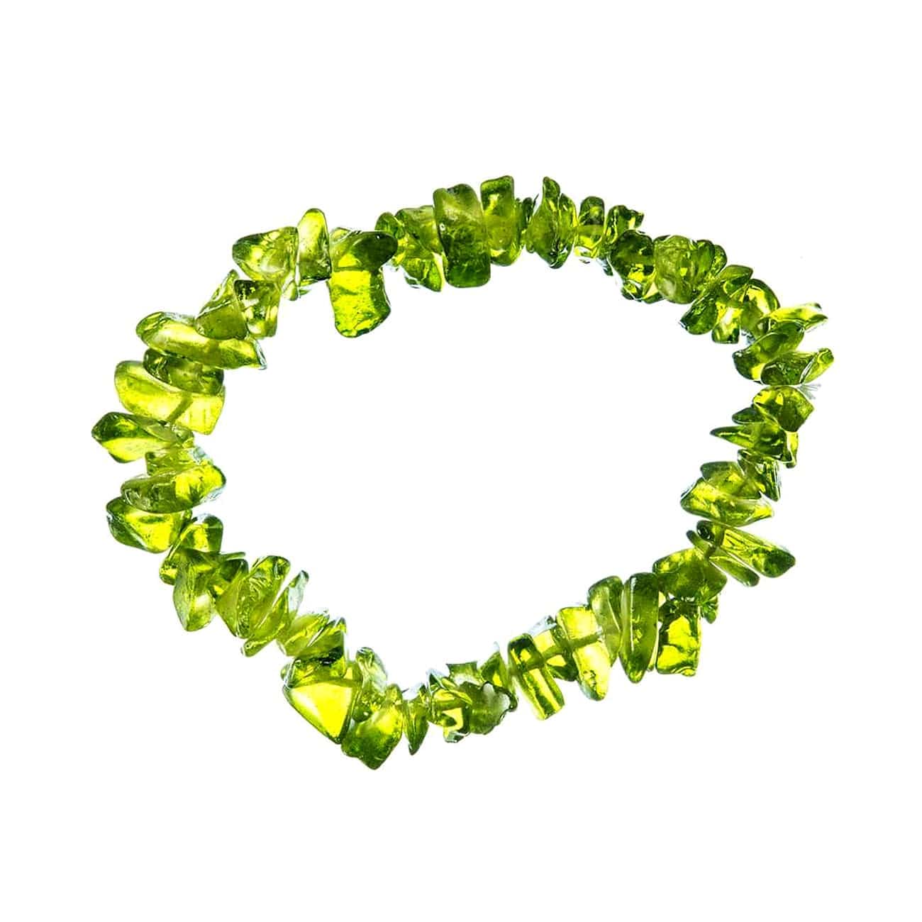 Tenetpietre Bracciali Bracciale elastico in "chips" di Olivina