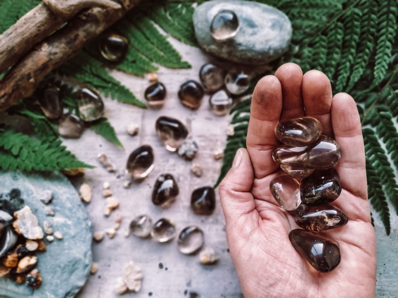 Tenetpietre Quarzo fumè (affumicato) burattato