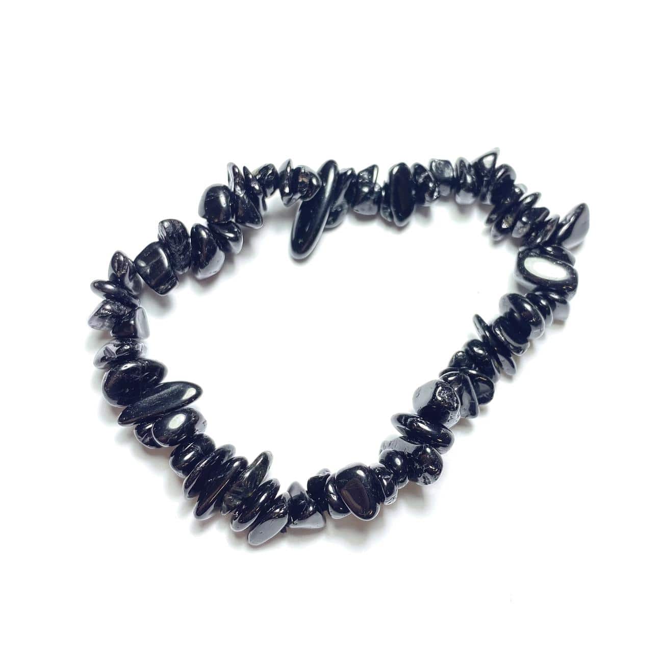 Tenetpietre Bracciali Bracciale elastico in "chips" di Tormalina nera