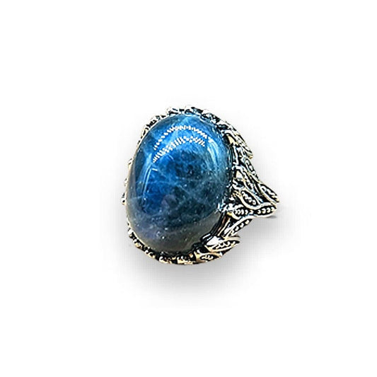 Anillo de latón hipoalergénico ajustable de cuarzo cereza vintage