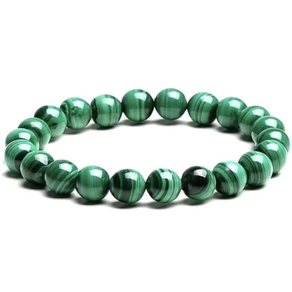 REAL Malachite - elastic bracelet in worked spheres