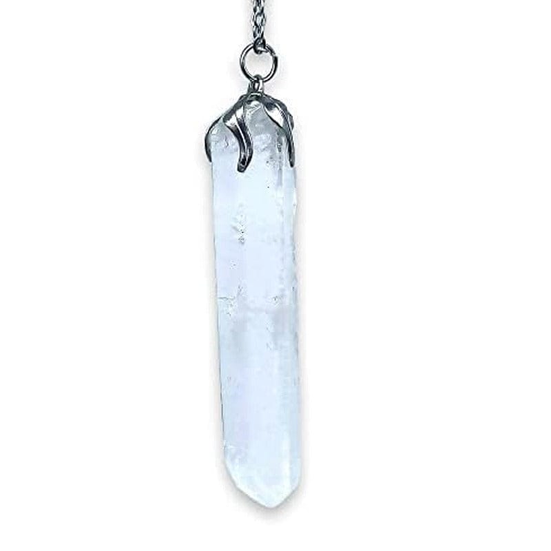Hyaline Quartz Tip Pendant with chain or rubber