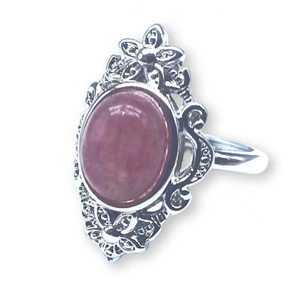 Amethyst - adjustable ring in hypoallergenic brass