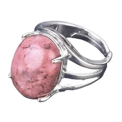 Rhodonite - adjustable ring in hypoallergenic brass