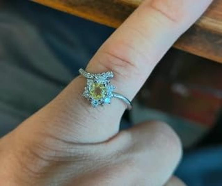 Topazio Fiore - anello regolabile in ottone anallergico