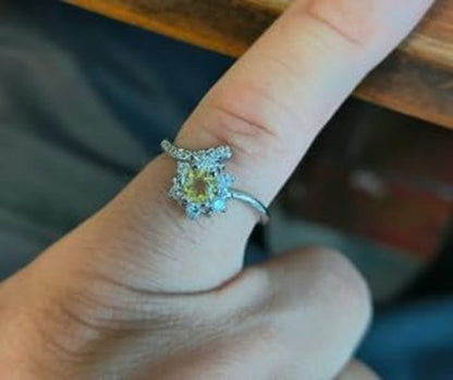 Topazio Fiore - anello regolabile in ottone anallergico