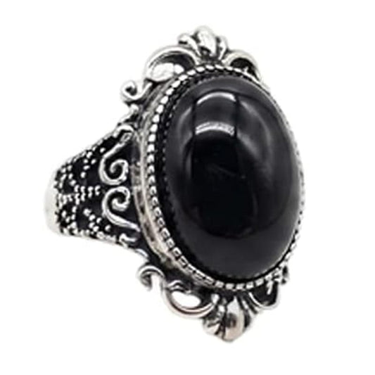 Onice Nero - anello regolabile in ottone anallergico