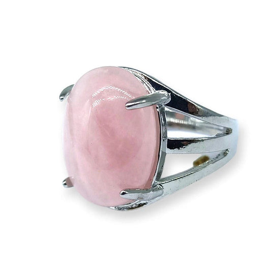 Quarzo rosa - anello regolabile in ottone anallergico