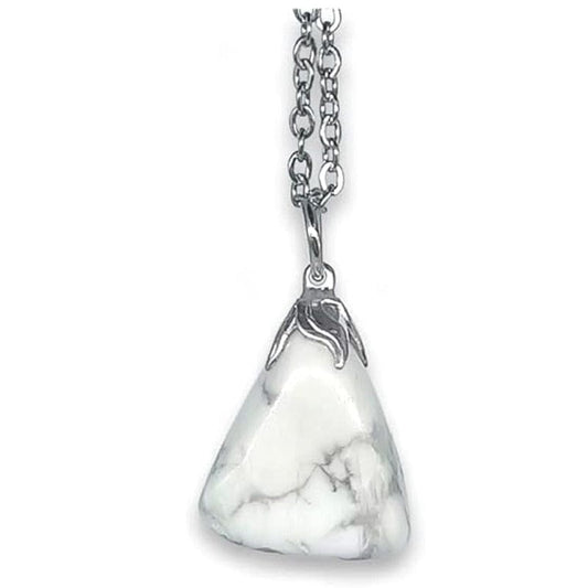 White howlite - pendant necklace
