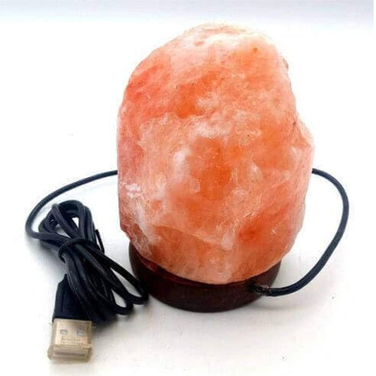 Lampada USB di Sale dell'Himalaya - 12 cm di Altezza - 0,5-1 Kg (GREZZA)