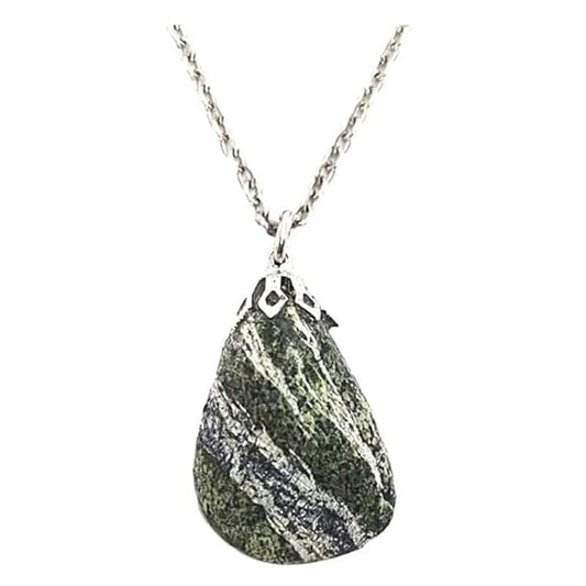 Serpentine pendant with chain or rubber