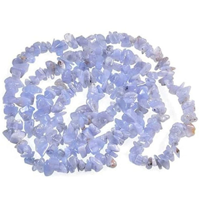 Blue chalcedony - chips necklace