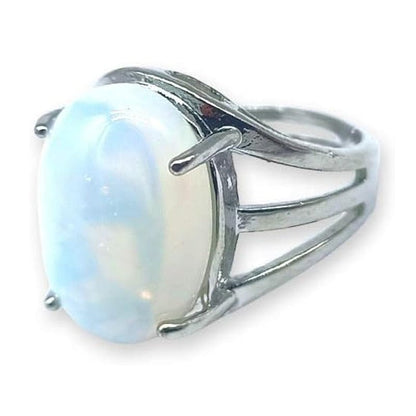 Opalite - adjustable ring in hypoallergenic brass