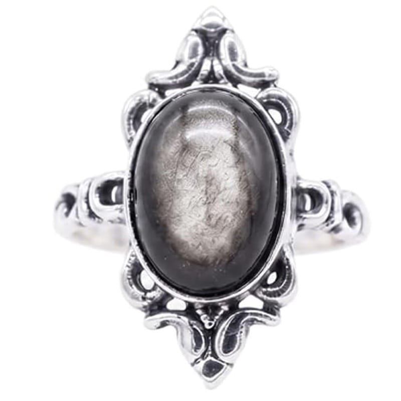 Anillo de latón hipoalergénico ajustable de cuarzo cereza vintage