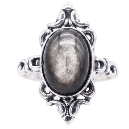 Anillo de latón hipoalergénico ajustable de cuarzo cereza vintage